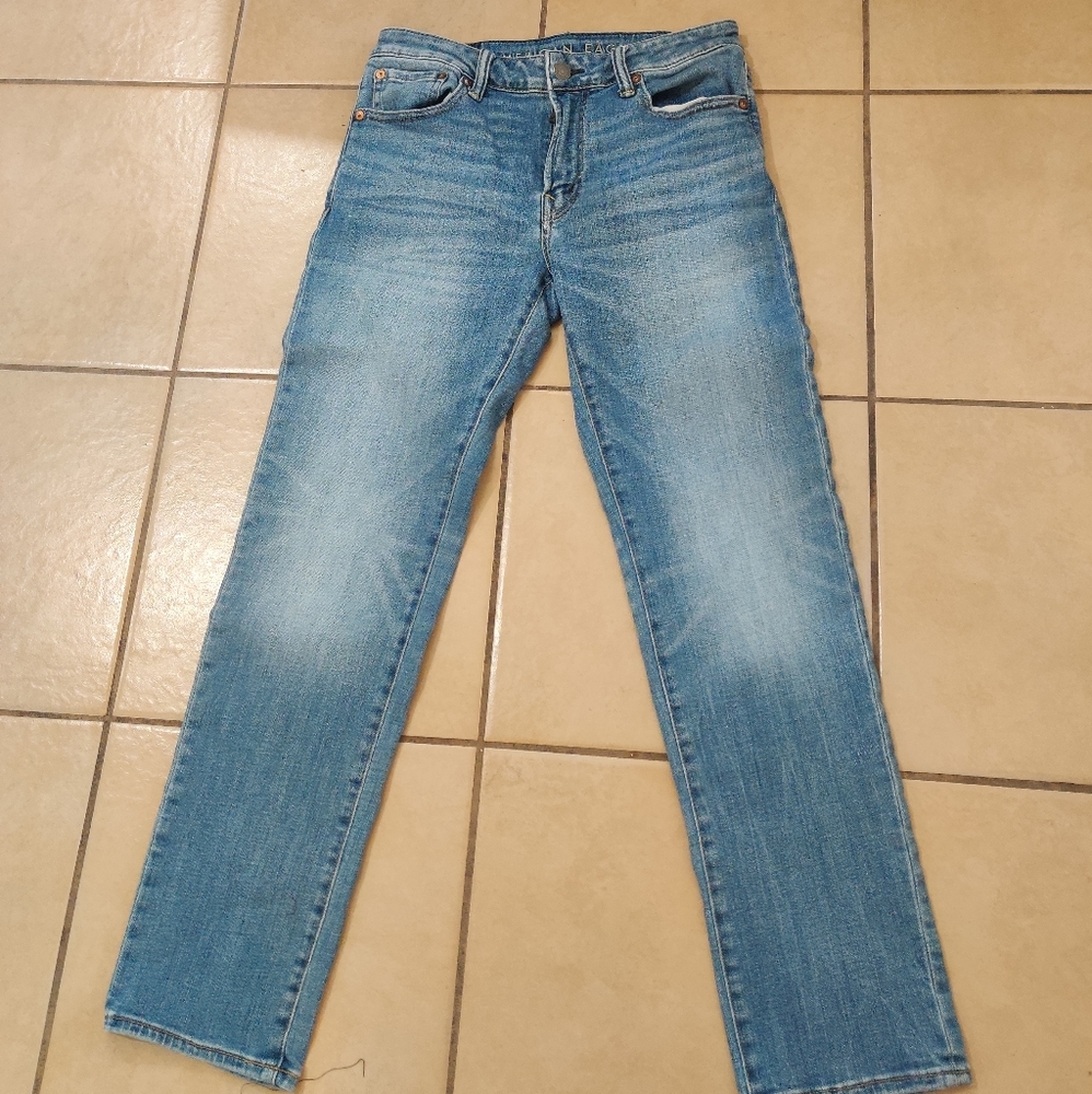 American Eagle Outfitters Light Blue Straight Leg Jeans